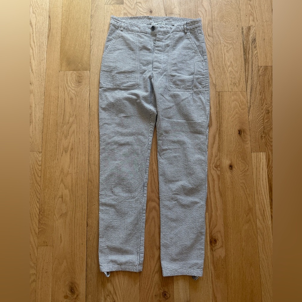 Rachel Comey Gray and White Striped Pants